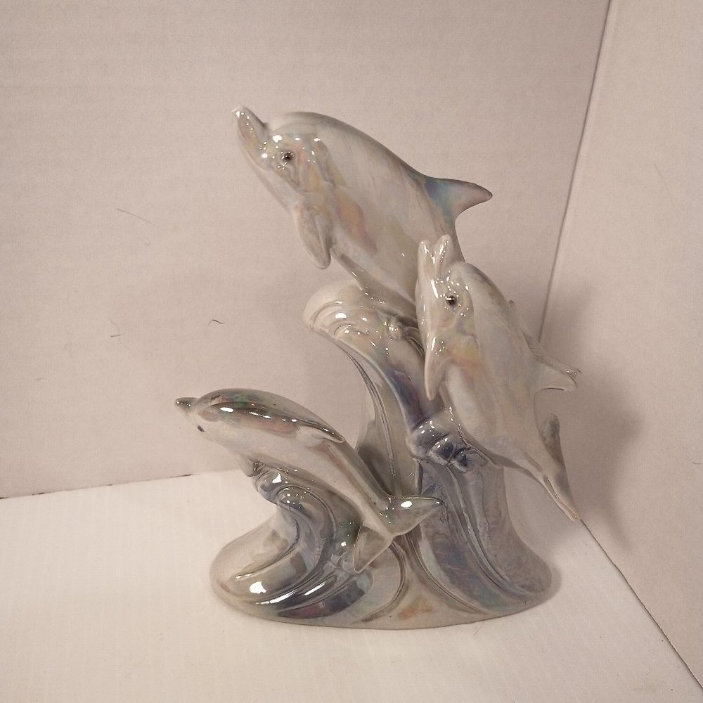 Iridescent 3 Dolphin Figurine